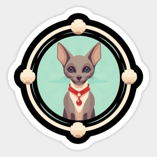 Oriental Shorthair Cat Xmas  Ornament, Love Cats Sticker